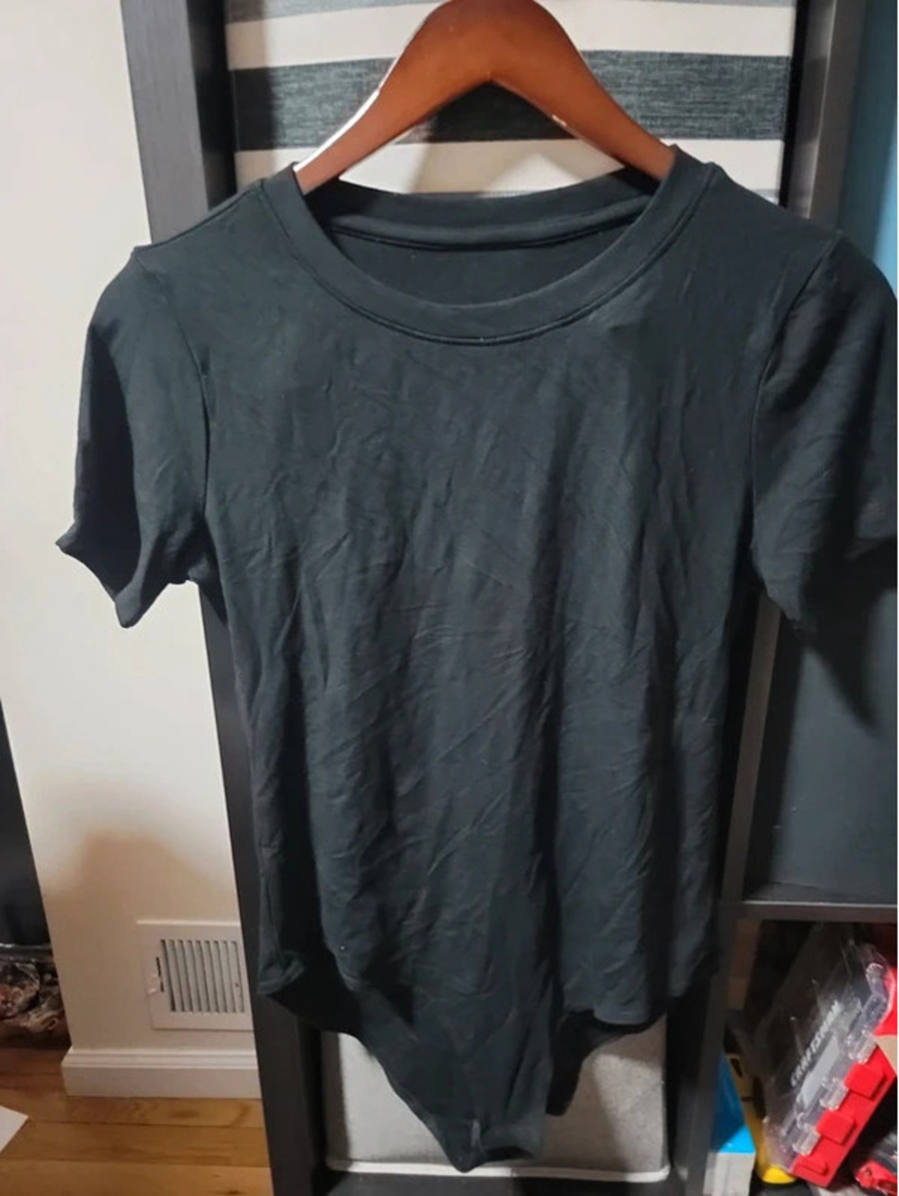 Black t shirt body suit women size xl